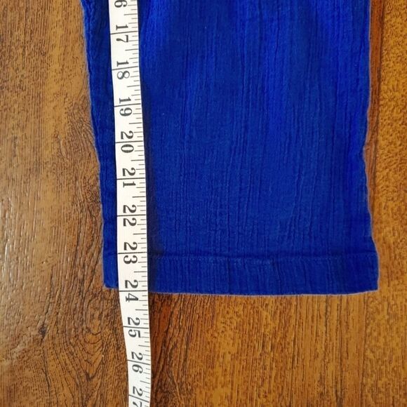Resorts Plus Womens Sz Large True Blue Crepe Pants Drawstring - Picture 5 of 9